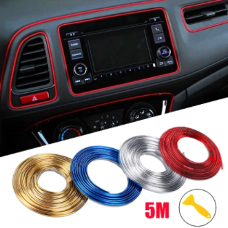 Car Moulding Decoration Flexible Strips 5M Interior Auto Mouldings Car Cover Trim Dashboard Door Edgein Car-styling Universal