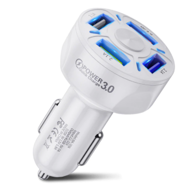 USLION 4 Ports USB Car Charge 48W Quick 7A Mini Fast Charging For iPhone 11 Xiaomi Huawei Mobile Phone Charger Adapter in Car