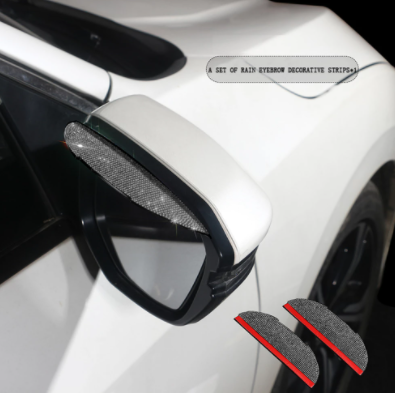 2Pcs PVC Car Rear View Mirror Sticker Rain Eyebrow Weatherstrip Auto Mirror Rain Shield Shade Cover Protector Car Accessories