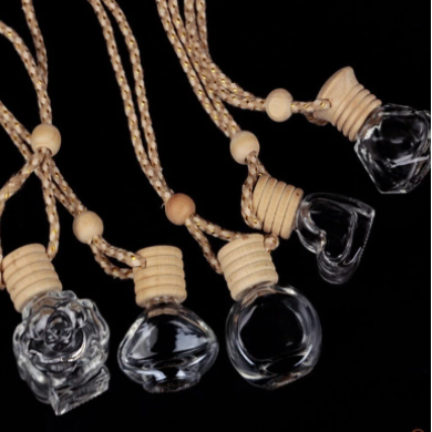 Glass transparent refillable car perfume perfume air freshener hanging bottle fragrance diffuser interior decoration accessories
