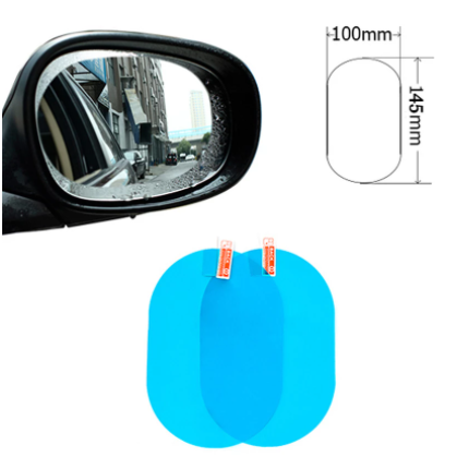 2 Pcs Car Rainproof Clear Film Rearview Mirror Protective Anti Fog Waterproof Film Auto Sticker Accessories 100x145mm 80x80mm