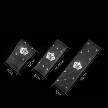 Universal Crystal Crown Car Seat Belt Cover Hand Brake Gear Cover Auto Seat Belt Shoulder Pad Car Styling Suits For All Car