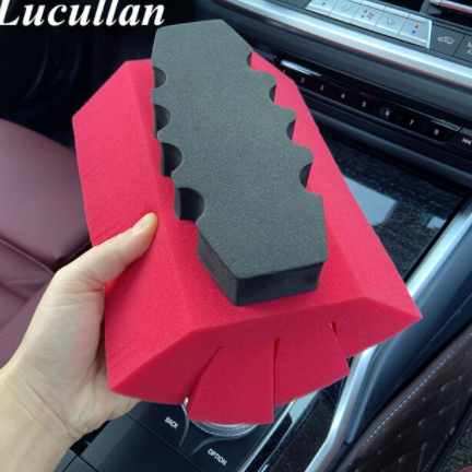 Lucullan-esponjas de rejilla de espuma Jumbo Premium, mango de EVA de fácil agarre, esponja superabsorbente de corte cruzado para lavado de coches