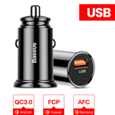 Baseus Car Charger Quick Charge 4.0 3.0 QC4.0 QC3.0 SCP 5A USB Type C Fast Charger Charging For iPhone 12 Xiaomi Samsung Huawei