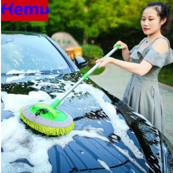 Upgrade Three section telescopic car washing mop Super absorbent Car Cleaning Car brushes Mop Window Wash Tool Dust Wax Mop Soft