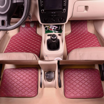 4pcs Universal Leather Car Floor Mat Car-Styling Interior Accessories Mat Floor Carpet Floor Liner Waterproof Foot Pad Protector