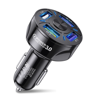 USLION 4 Ports USB Car Charge 48W Quick 7A Mini Fast Charging For iPhone 11 Xiaomi Huawei Mobile Phone Charger Adapter in Car
