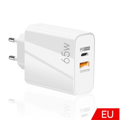 USLION 65W GaN Charger QC 3.0 USB PD Type C Fast Charging For iPhone 13 12 Pro Xiaomi PD USB Mobile Phone Charger Wall Adapter
