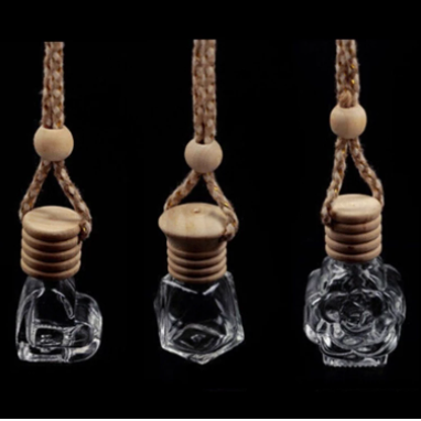 Glass transparent refillable car perfume perfume air freshener hanging bottle fragrance diffuser interior decoration accessories