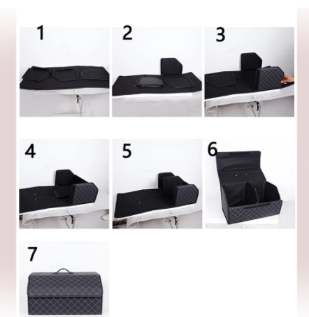 Car Trunk Organizer Storage Box Waterproof Large Capacity Storage Bag Stowing Tidying Leather Folding Car Accessories