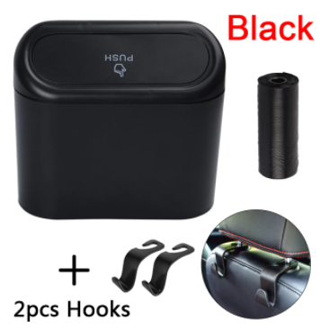 Hanging Car Trash Can Vehicle Garbage Dust Case Storage Box ABS Square Pressing Trash Bin Auto Interior Accessories for Car