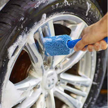 Car Wash Portable Microfiber Wheel Tire Rim Brush Car Wheel Wash Cleaning for Car with Plastic Handle Auto Washing Cleaner Tools