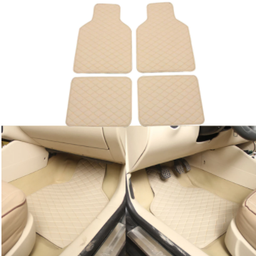 4pcs Universal Leather Car Floor Mat Car-Styling Interior Accessories Mat Floor Carpet Floor Liner Waterproof Foot Pad Protector