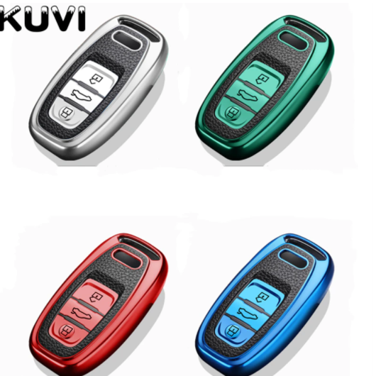 Hot TPU+Leather grain Car Remote Smart Key Cover Case Shell For Audi A1 A3 A4 A5 A6 A7 A8 Quattro Q3 Q5 Q7 2009-2015 Accessories