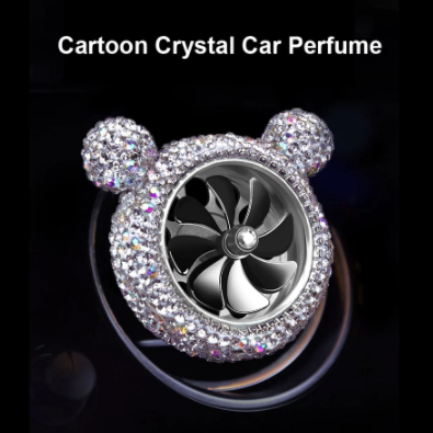 Creative Bling Crystal Diamond Cartoon Car Air Freshener Outlet Vent Clip Car Perfume Solid Diffuser Car Accessories for Girls