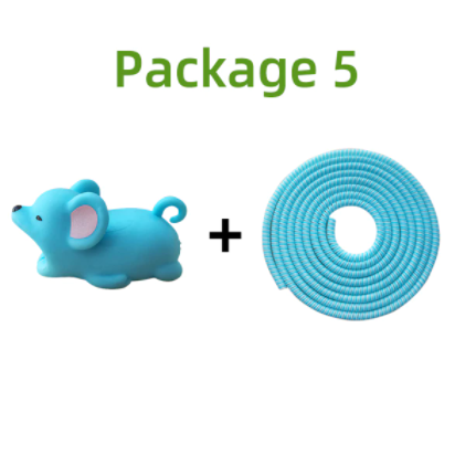 Cable Protector Winder Cartoon Animal and Anti-break Spring Protection Rope For iPhone USB Charging Cable Organizer