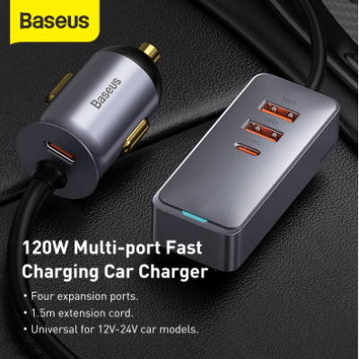 Baseus 120W PD Car Charger Quick Charger QC 3.0 PD 3.0 For iPhone 12 Samsung Type-C USB Charger Portable USB Phone Charger