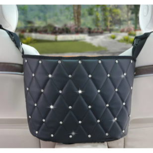 Car Pocket Handbag Holder Between Seats Large Capacity Storage PU Leather Diamond Bag Accessories Interior Woman Man Organizer