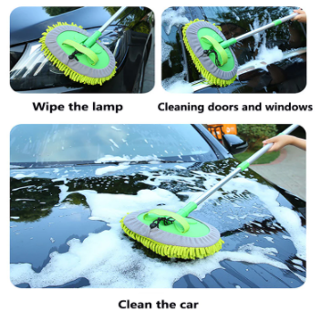 Upgrade Three section telescopic car washing mop Super absorbent Car Cleaning Car brushes Mop Window Wash Tool Dust Wax Mop Soft