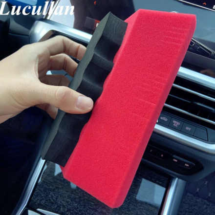 Lucullan-esponjas de rejilla de espuma Jumbo Premium, mango de EVA de fácil agarre, esponja superabsorbente de corte cruzado para lavado de coches