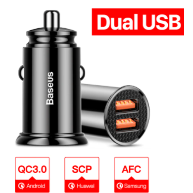 Baseus Car Charger Quick Charge 4.0 3.0 QC4.0 QC3.0 SCP 5A USB Type C Fast Charger Charging For iPhone 12 Xiaomi Samsung Huawei