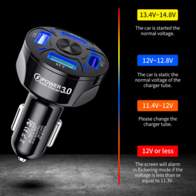 USLION 4 Ports USB Car Charge 48W Quick 7A Mini Fast Charging For iPhone 11 Xiaomi Huawei Mobile Phone Charger Adapter in Car