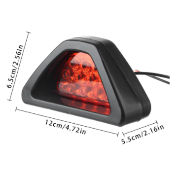 Universal Brake Signal Lamp F1 Style Triangle Sporty 12LED Rear Fog Light Tail Third Brake Lamp DRL For JDM BBA