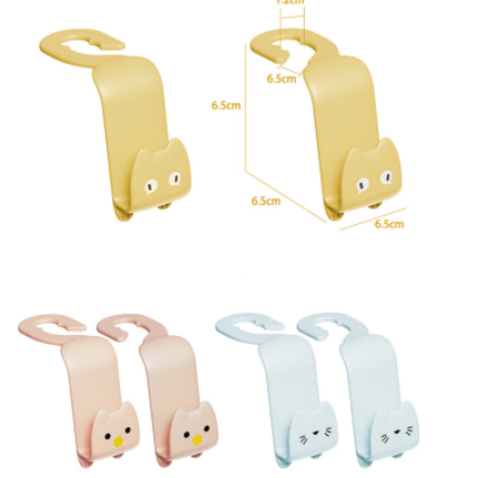 1PCS Creative Cartoon Car Seat Hanger Hook Car Accessories Holder Hook Mask Holder Space-saving Car Organizer Stand Bag Holder