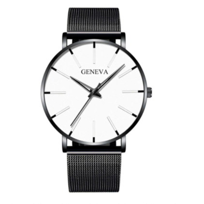 2022 Minimalist Men's Fashion Ultra Thin Watches Simple Men Business Stainless Steel Mesh Belt Quartz Watch