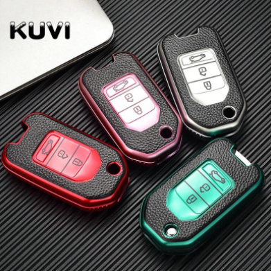 Leather Car Remote Key Cover Case For Honda Civic Accord City Accord Odyssey CR-V XR-V HR-V Vezel Jade Jazz Crider Protect