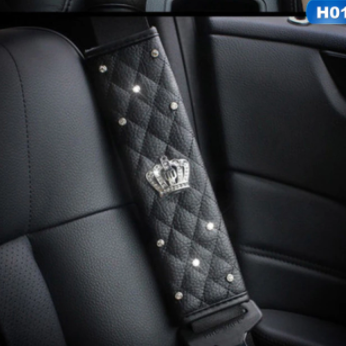 Universal Crystal Crown Car Seat Belt Cover Hand Brake Gear Cover Auto Seat Belt Shoulder Pad Car Styling Suits For All Car