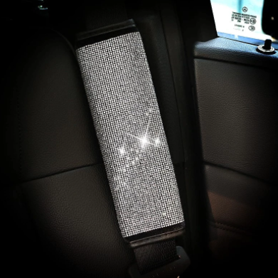 Bling Bling Rhinestones Crystal Car Seat Belt Cover Shoulder Pads Car Shifter Gear Hand Brake Covers Auto Interior Accessories