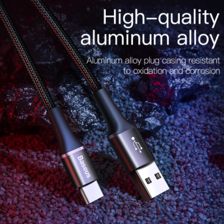 Baseus USB Type C Cable For Samsung S20 S21 Xiaomi POCO Fast Charging Wire Cord USB-C Charger Mobile Phone USBC Type-C Cable