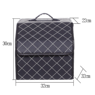 Car Trunk Organizer Storage Box Waterproof Large Capacity Storage Bag Stowing Tidying Leather Folding Car Accessories