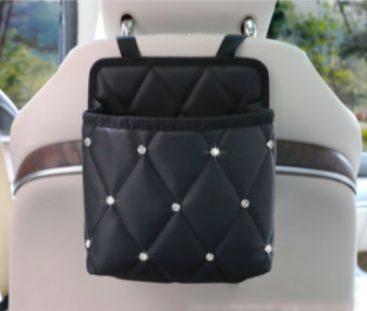 Car Pocket Handbag Holder Between Seats Large Capacity Storage PU Leather Diamond Bag Accessories Interior Woman Man Organizer