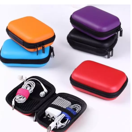 1pcs EVA Mini Portable Earphone bag Coin Purse Headphone USB Cable Case Storage Box Wallet Carrying Pouch Bag Earphone Accessory