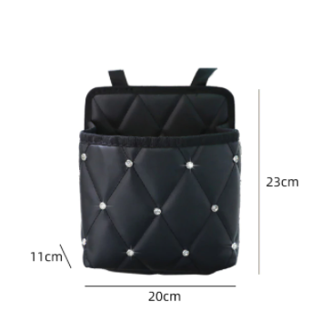 Car Pocket Handbag Holder Between Seats Large Capacity Storage PU Leather Diamond Bag Accessories Interior Woman Man Organizer
