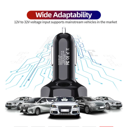 USLION 4 Ports USB Car Charge 48W Quick 7A Mini Fast Charging For iPhone 11 Xiaomi Huawei Mobile Phone Charger Adapter in Car