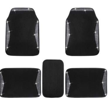 New Diamond Car Mats Bling Rhinestone Floor Carpet Universal Fit Auto Interior Waterproof Car Accessories for Woman Dropshipping