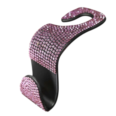 Car Seat Back Hook Diamond Bling Rhinestones Hanger Auto Back Universal Headrest Mount Storage Holder Car Interior Accessories