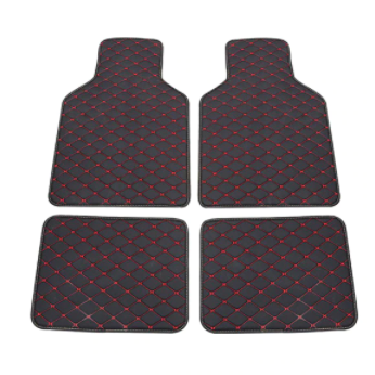 4pcs Universal Leather Car Floor Mat Car-Styling Interior Accessories Mat Floor Carpet Floor Liner Waterproof Foot Pad Protector