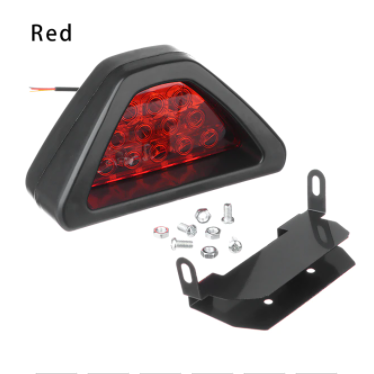 Universal Brake Signal Lamp F1 Style Triangle Sporty 12LED Rear Fog Light Tail Third Brake Lamp DRL For JDM BBA
