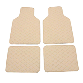 4pcs Universal Leather Car Floor Mat Car-Styling Interior Accessories Mat Floor Carpet Floor Liner Waterproof Foot Pad Protector