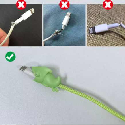 Cable Protector Winder Cartoon Animal and Anti-break Spring Protection Rope For iPhone USB Charging Cable Organizer