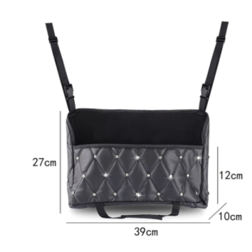 Car Pocket Handbag Holder Between Seats Large Capacity Storage PU Leather Diamond Bag Accessories Interior Woman Man Organizer