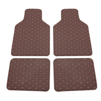 4pcs Universal Leather Car Floor Mat Car-Styling Interior Accessories Mat Floor Carpet Floor Liner Waterproof Foot Pad Protector
