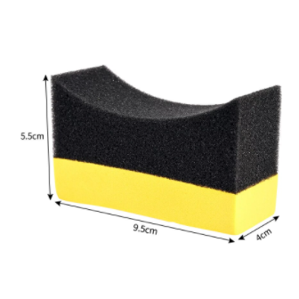 U-Shape Car Wash Tire Wax Polishing Compound Sponge Corner Wipe Clear ARC Edge Sponge Tyre Brush Car Waxing Cleaning Sponge