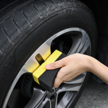U-Shape Car Wash Tire Wax Polishing Compound Sponge Corner Wipe Clear ARC Edge Sponge Tyre Brush Car Waxing Cleaning Sponge