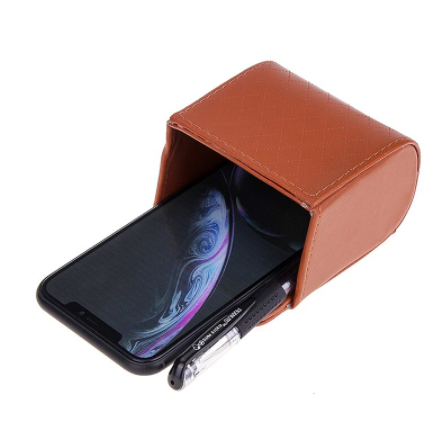 Car Storage Bag Air Vent Dashboard Tidy Hanging Leather Organizer Box Glasses Phone Holder Storage Organizer Car Accessories