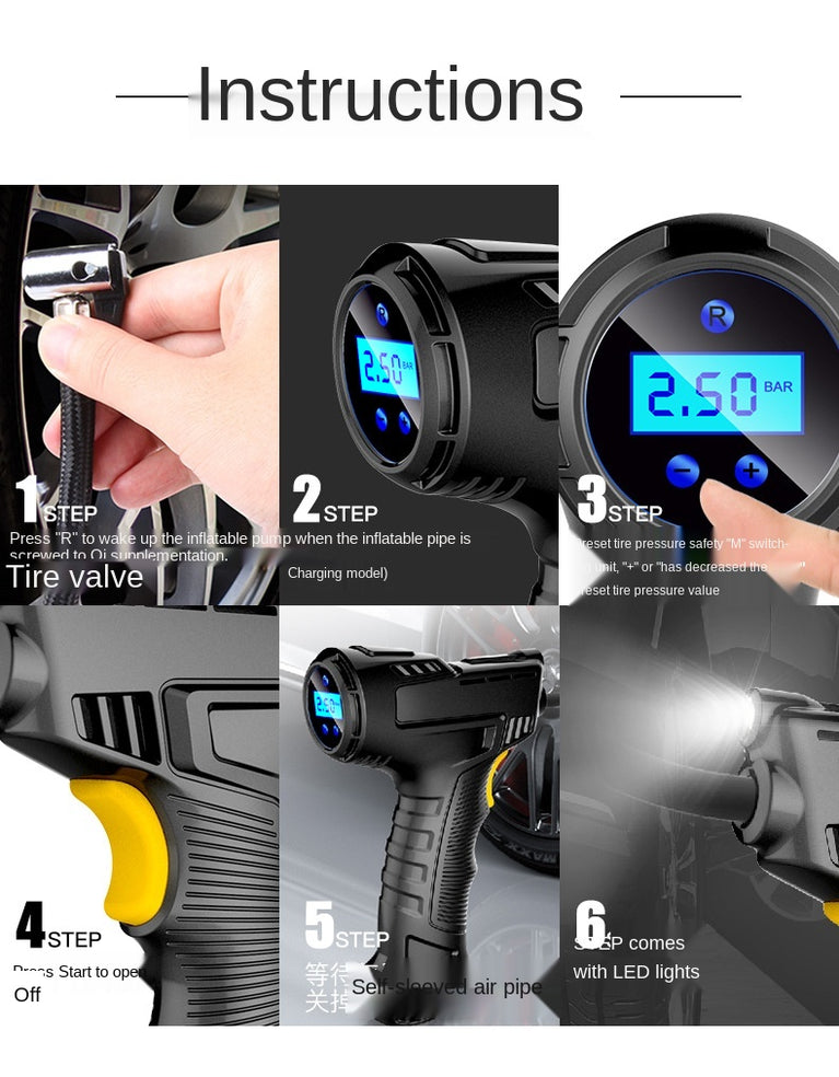 Car Air Compressor 120W Rechargeable Wireless